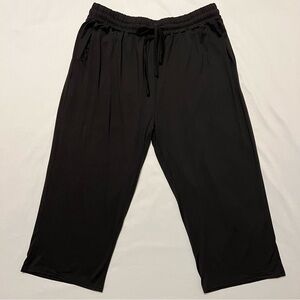 UEU Womens Comfy Yoga Capri Lounge Pants - Black - Size XL